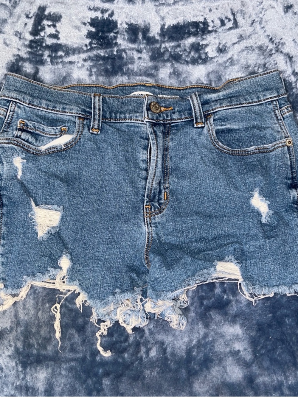 Old Navy Medium Blue Distressed Denim Cutoff Shorts